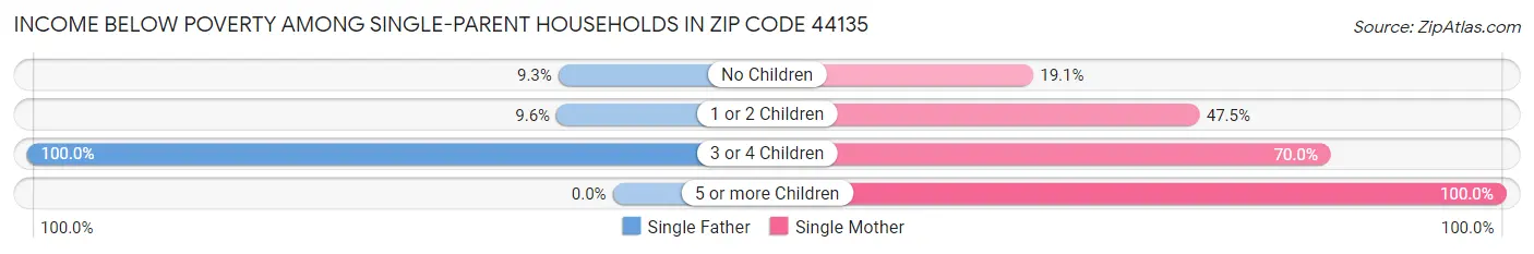 Income Below Poverty Among Single-Parent Households in Zip Code 44135