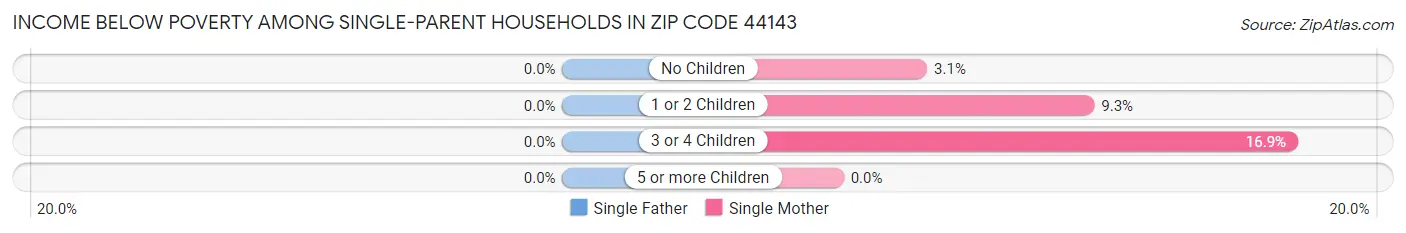 Income Below Poverty Among Single-Parent Households in Zip Code 44143