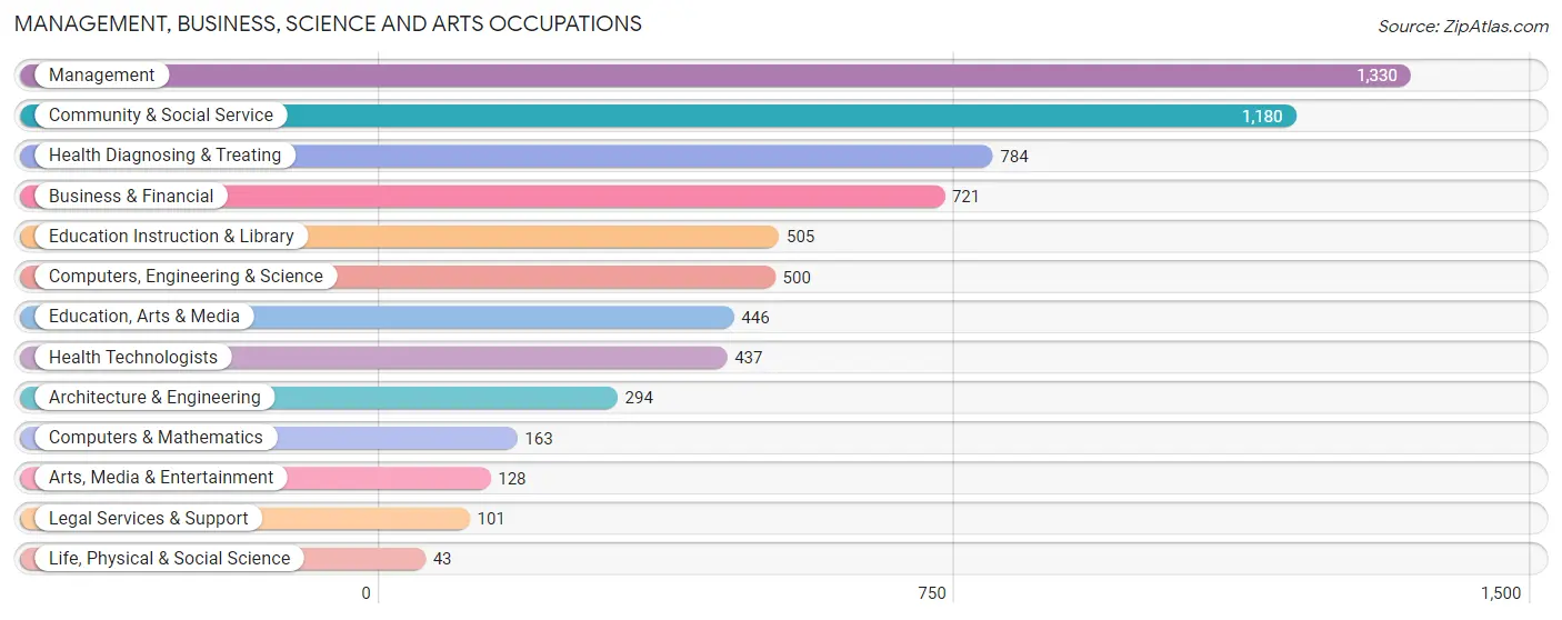 Management, Business, Science and Arts Occupations in Zip Code 44312