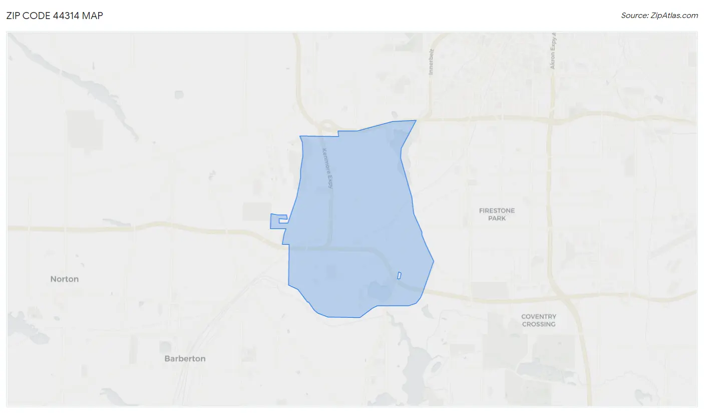 Zip Code 44314 Map