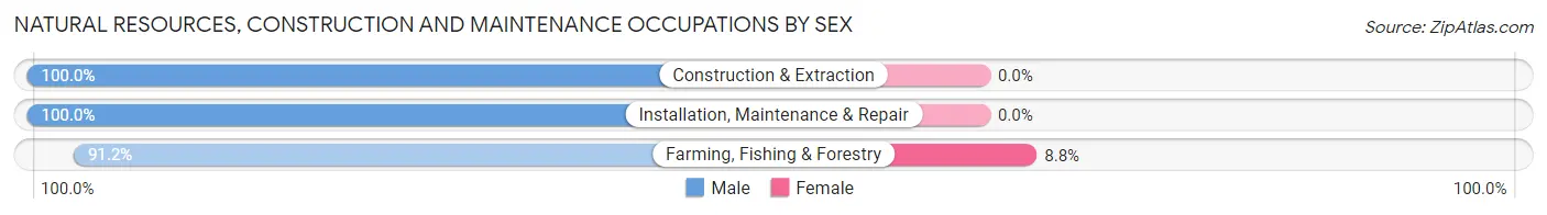 Natural Resources, Construction and Maintenance Occupations by Sex in Zip Code 44618