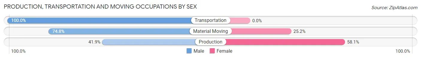 Production, Transportation and Moving Occupations by Sex in Zip Code 44859