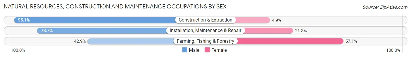 Natural Resources, Construction and Maintenance Occupations by Sex in Zip Code 45042