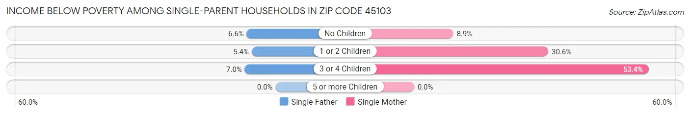 Income Below Poverty Among Single-Parent Households in Zip Code 45103