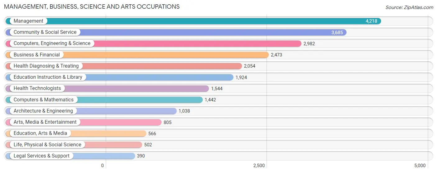 Management, Business, Science and Arts Occupations in Zip Code 45140