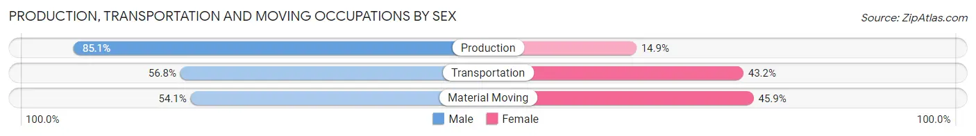 Production, Transportation and Moving Occupations by Sex in Zip Code 45213