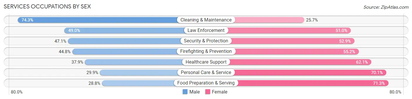 Services Occupations by Sex in Zip Code 45247