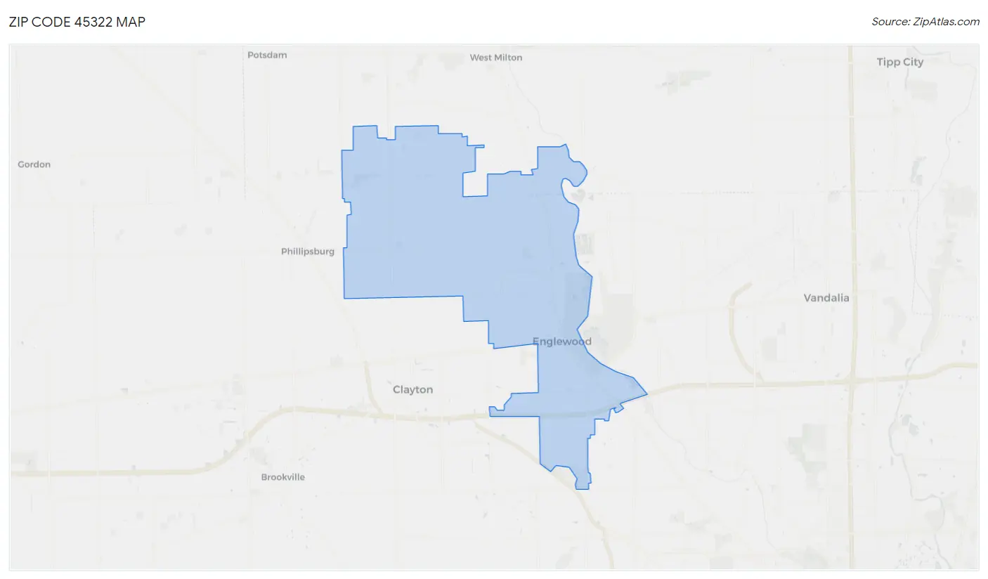 Zip Code 45322 Map