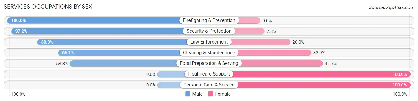 Services Occupations by Sex in Zip Code 45326