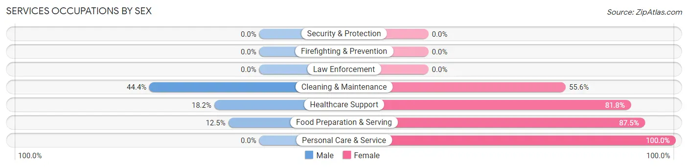 Services Occupations by Sex in Zip Code 45328