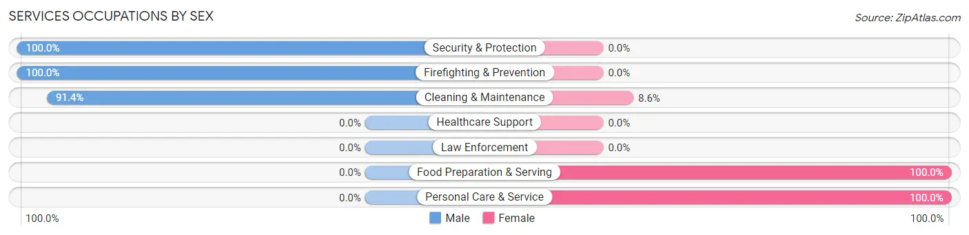 Services Occupations by Sex in Zip Code 45354
