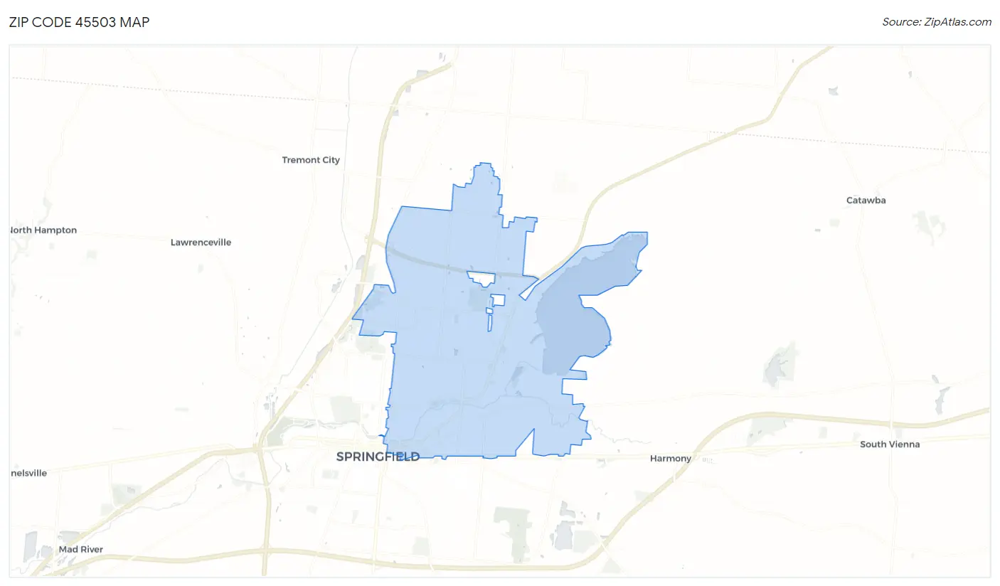 Zip Code 45503 Map