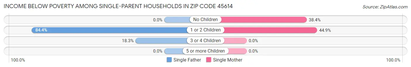 Income Below Poverty Among Single-Parent Households in Zip Code 45614