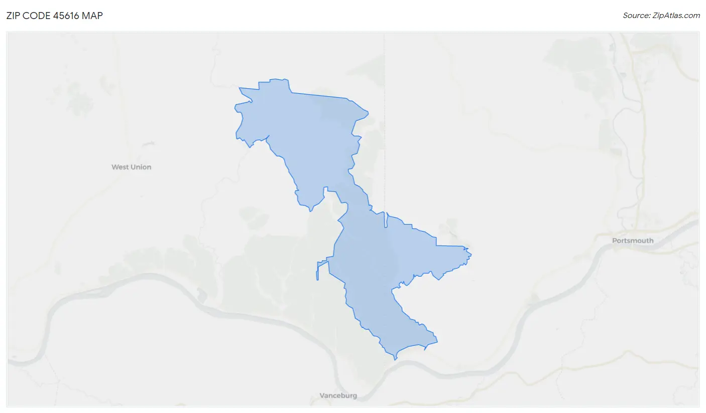 Zip Code 45616 Map