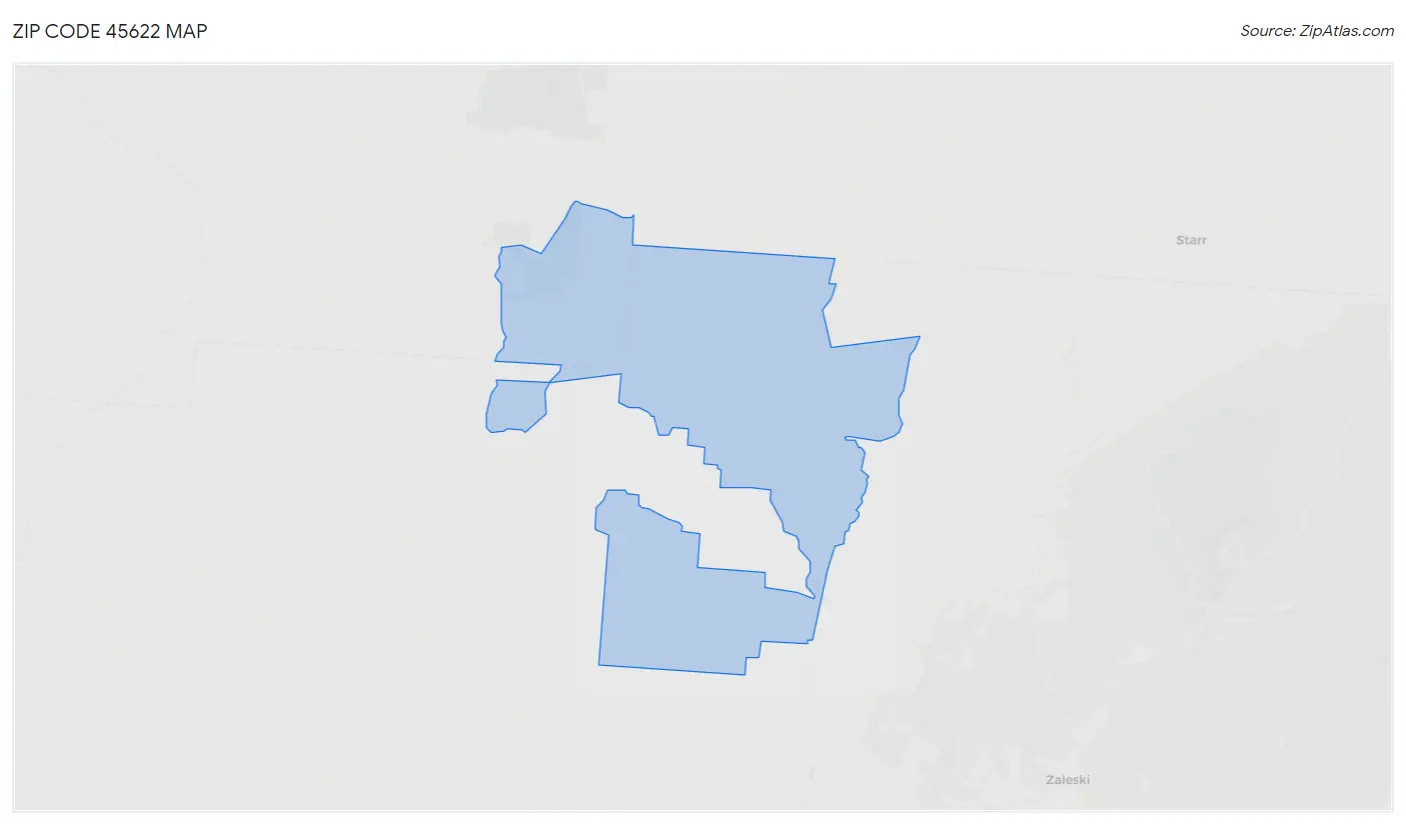 Zip Code 45622 Map