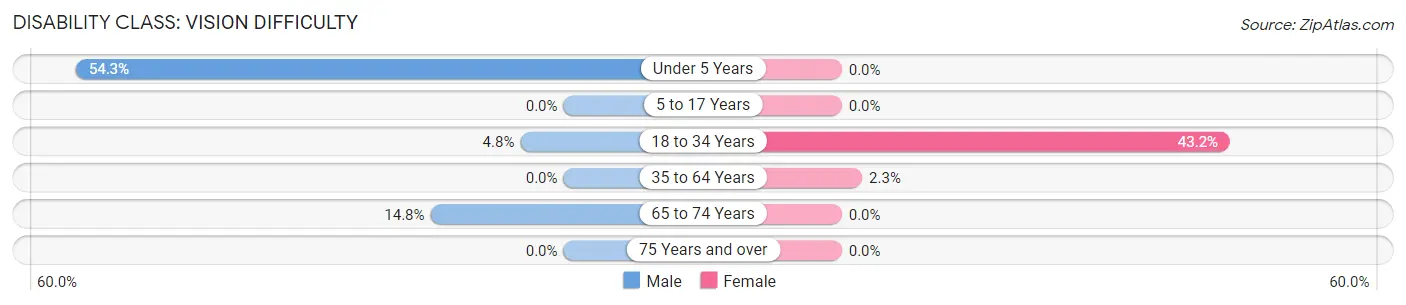 Disability in Zip Code 45645: <span>Vision Difficulty</span>