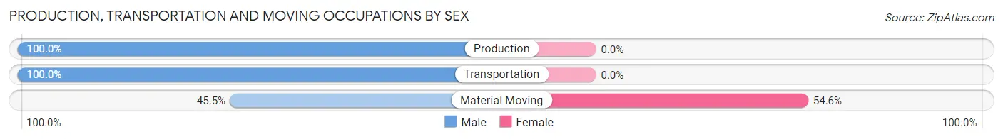 Production, Transportation and Moving Occupations by Sex in Zip Code 45652