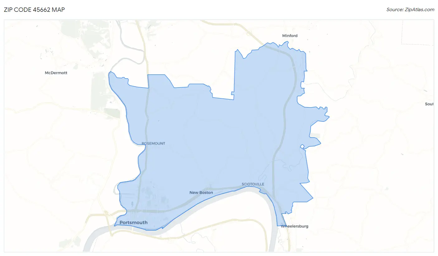 Zip Code 45662 Map