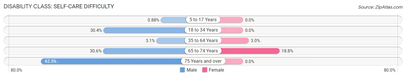 Disability in Zip Code 45684: <span>Self-Care Difficulty</span>