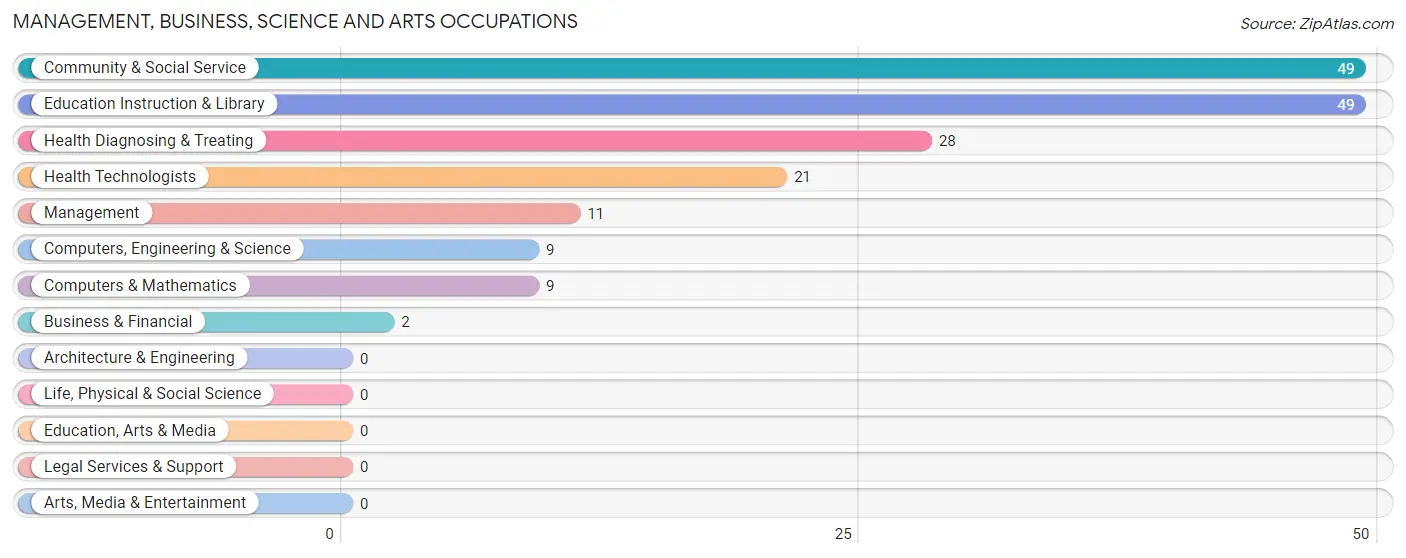 Management, Business, Science and Arts Occupations in Zip Code 45698