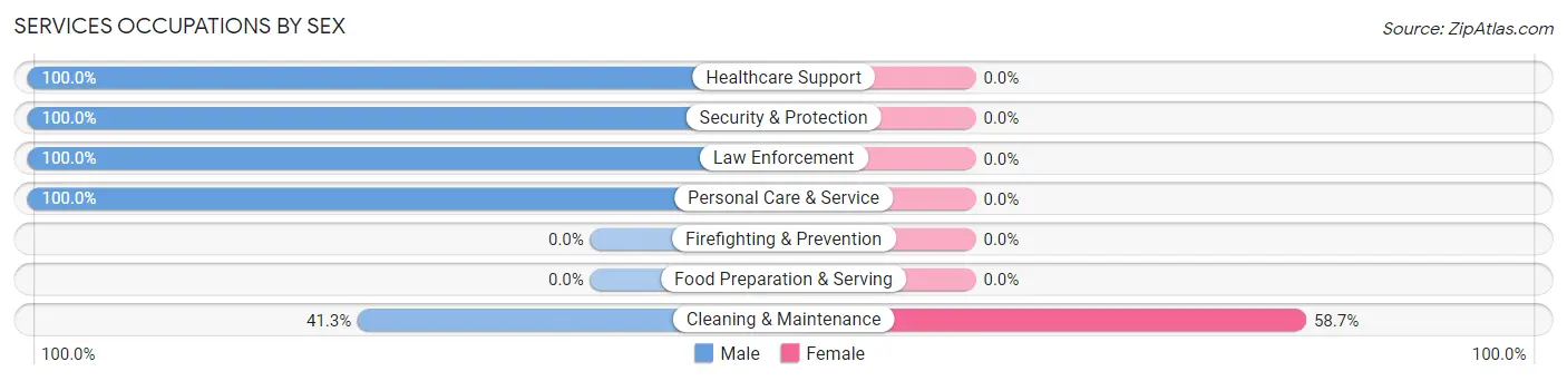 Services Occupations by Sex in Zip Code 45711