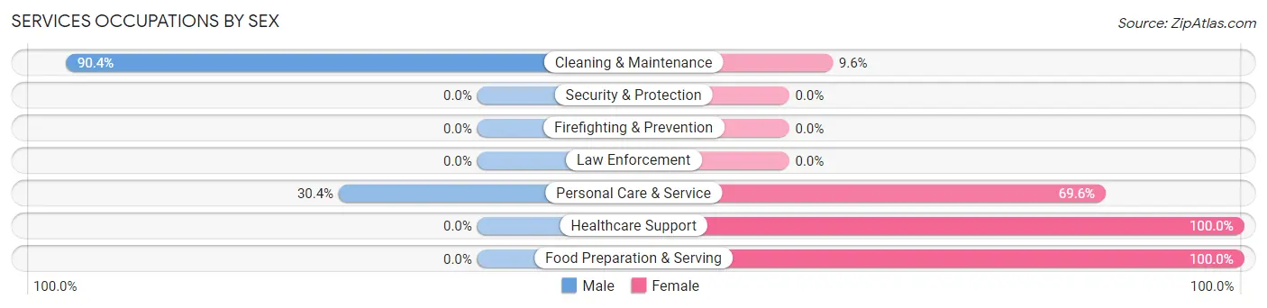 Services Occupations by Sex in Zip Code 45784