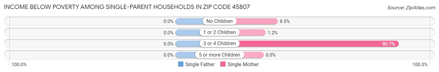 Income Below Poverty Among Single-Parent Households in Zip Code 45807