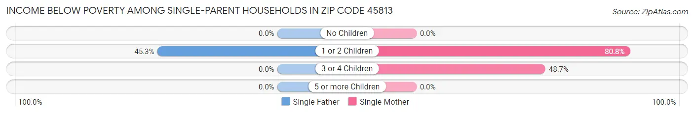 Income Below Poverty Among Single-Parent Households in Zip Code 45813
