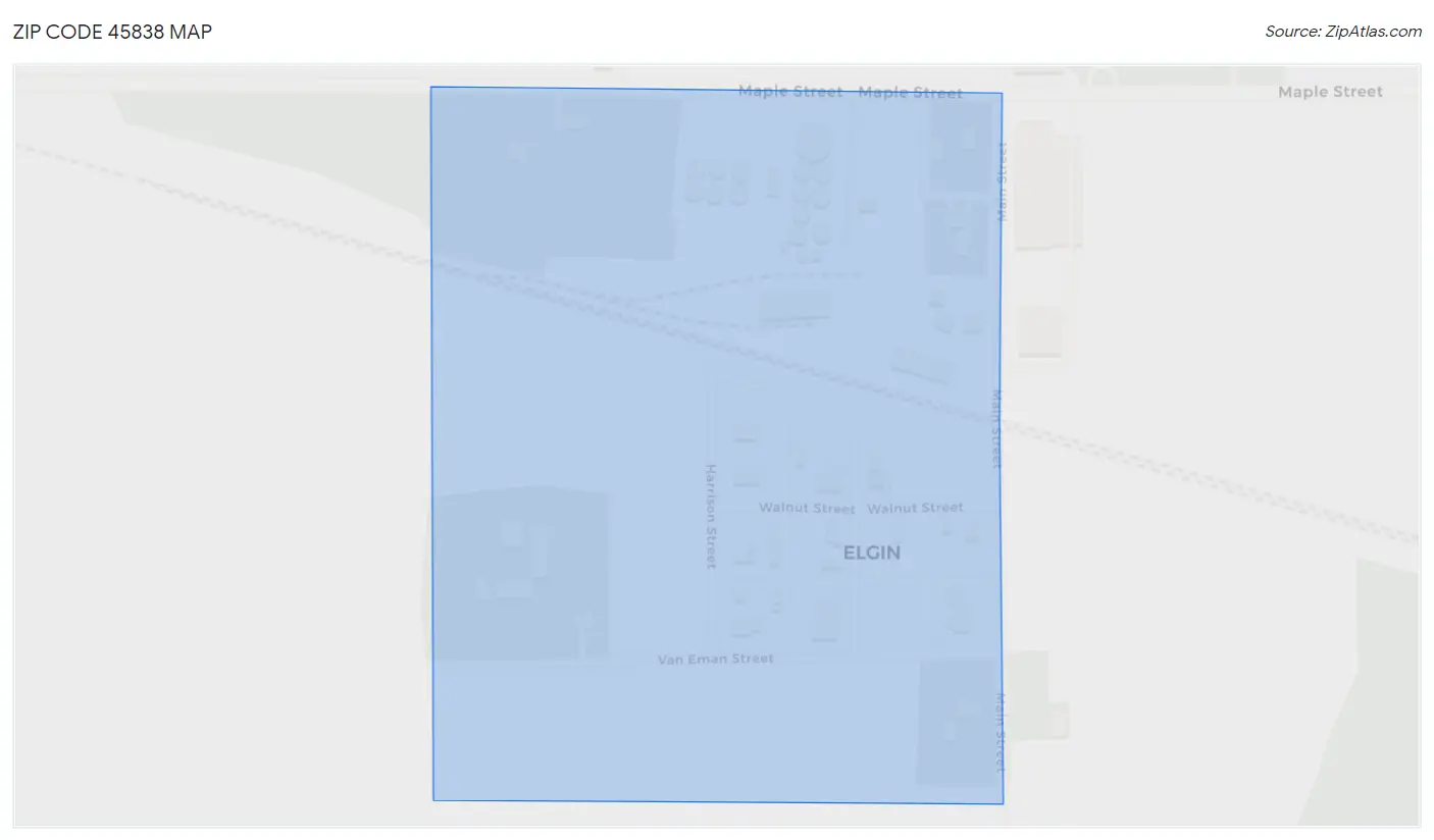 Zip Code 45838 Map