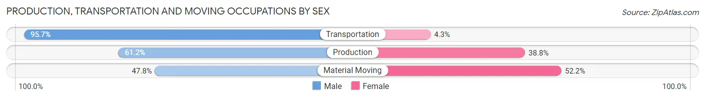 Production, Transportation and Moving Occupations by Sex in Zip Code 45862