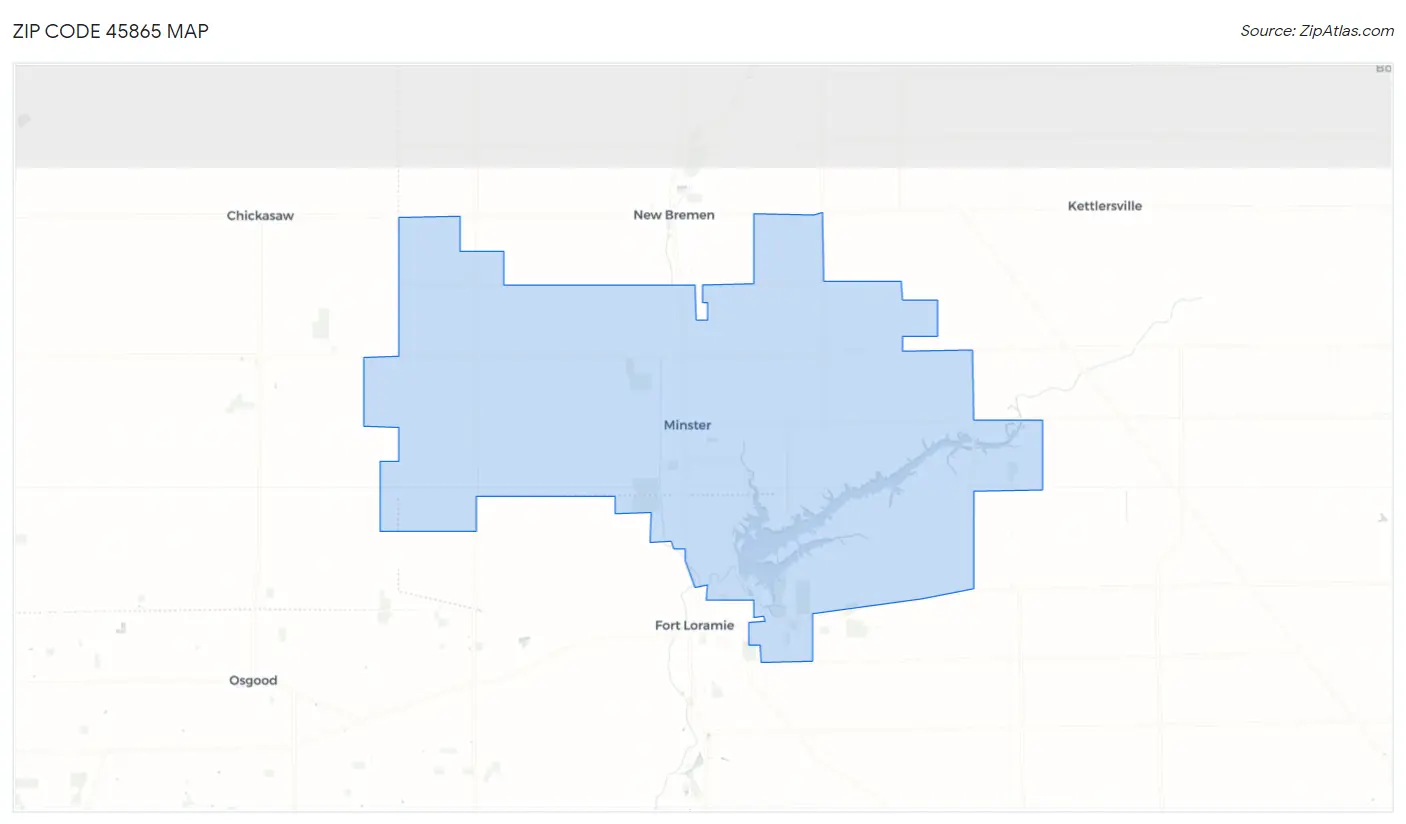 Zip Code 45865 Map