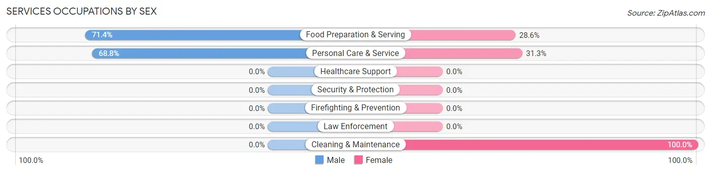 Services Occupations by Sex in Zip Code 45867