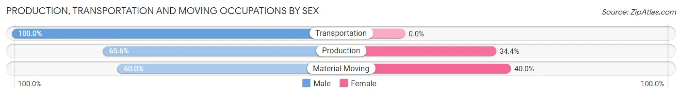 Production, Transportation and Moving Occupations by Sex in Zip Code 45890