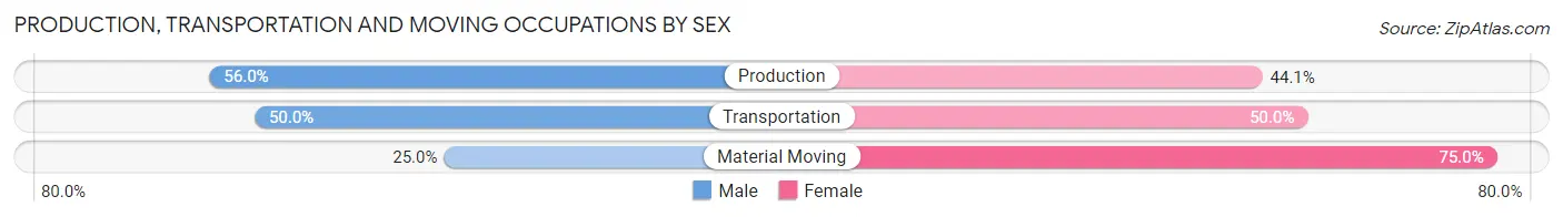 Production, Transportation and Moving Occupations by Sex in Zip Code 45898