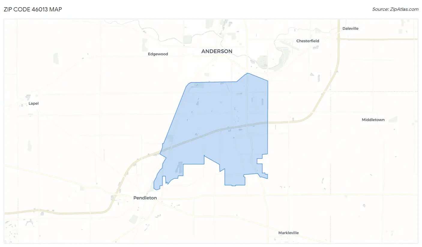 Zip Code 46013 Map