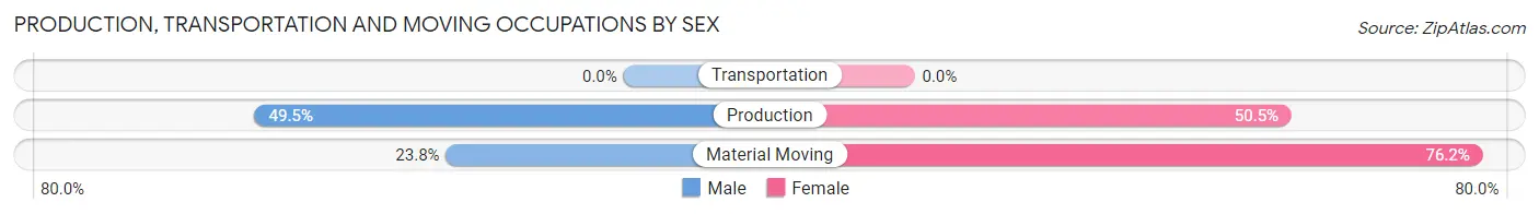 Production, Transportation and Moving Occupations by Sex in Zip Code 46039