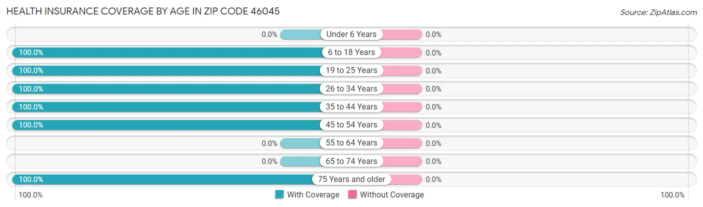 Health Insurance Coverage by Age in Zip Code 46045