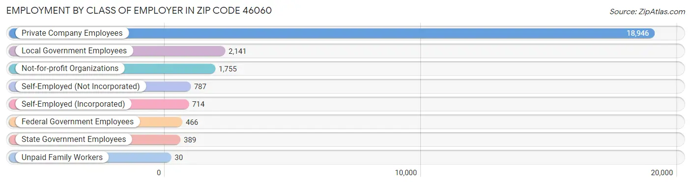 Employment by Class of Employer in Zip Code 46060