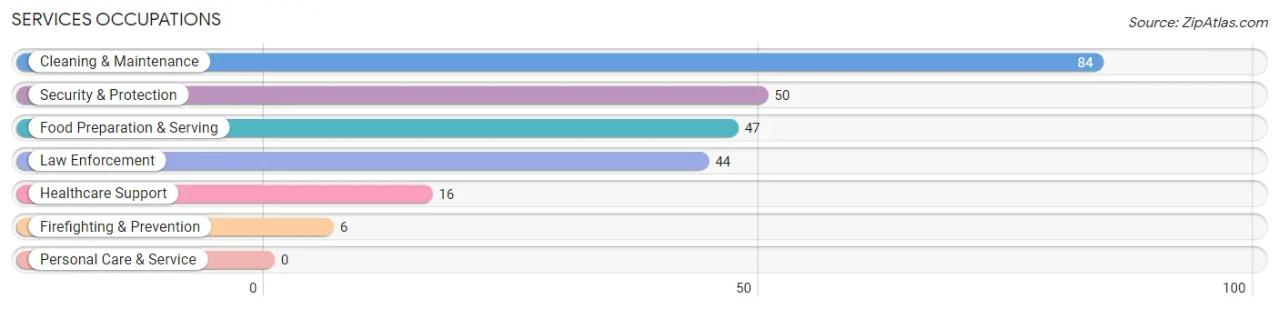 Services Occupations in Zip Code 46105