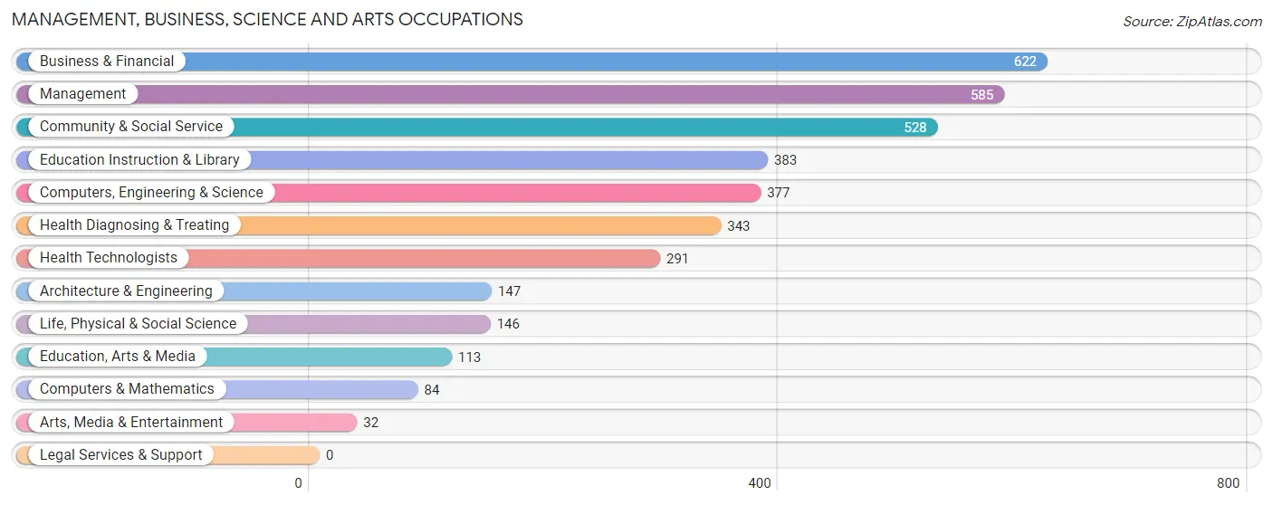 Management, Business, Science and Arts Occupations in Zip Code 46106