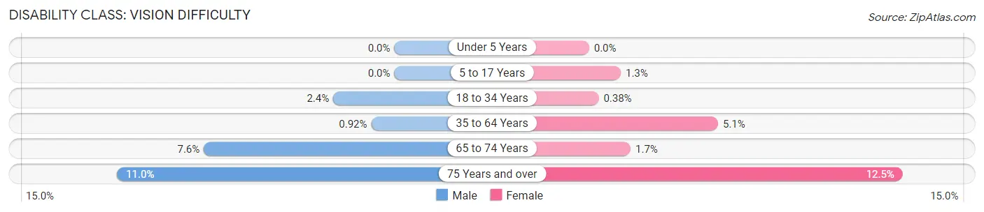 Disability in Zip Code 46107: <span>Vision Difficulty</span>