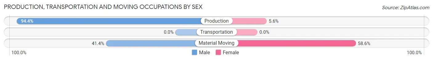 Production, Transportation and Moving Occupations by Sex in Zip Code 46111