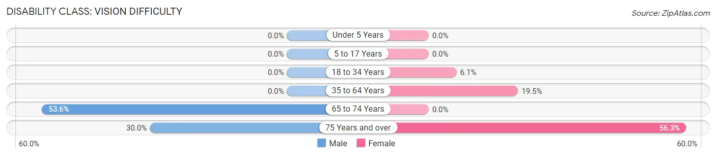 Disability in Zip Code 46111: <span>Vision Difficulty</span>