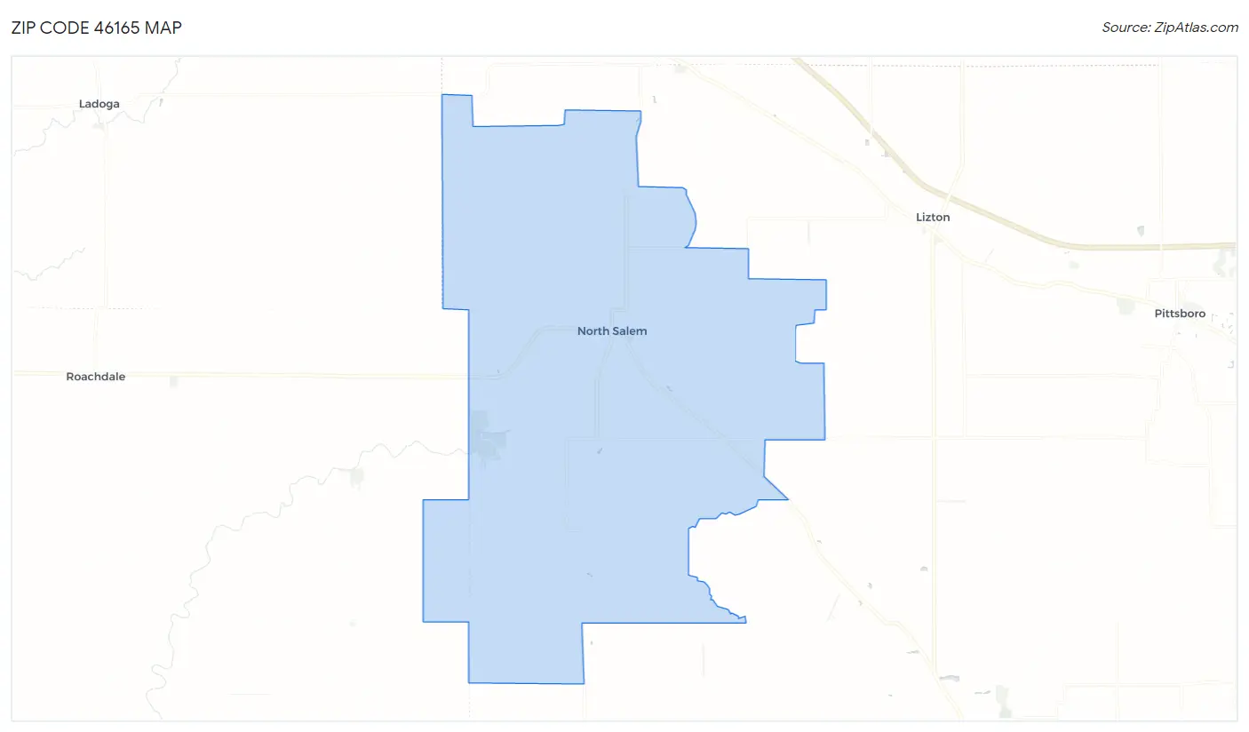 Zip Code 46165 Map