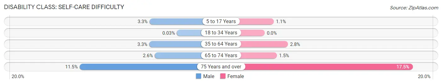 Disability in Zip Code 46176: <span>Self-Care Difficulty</span>