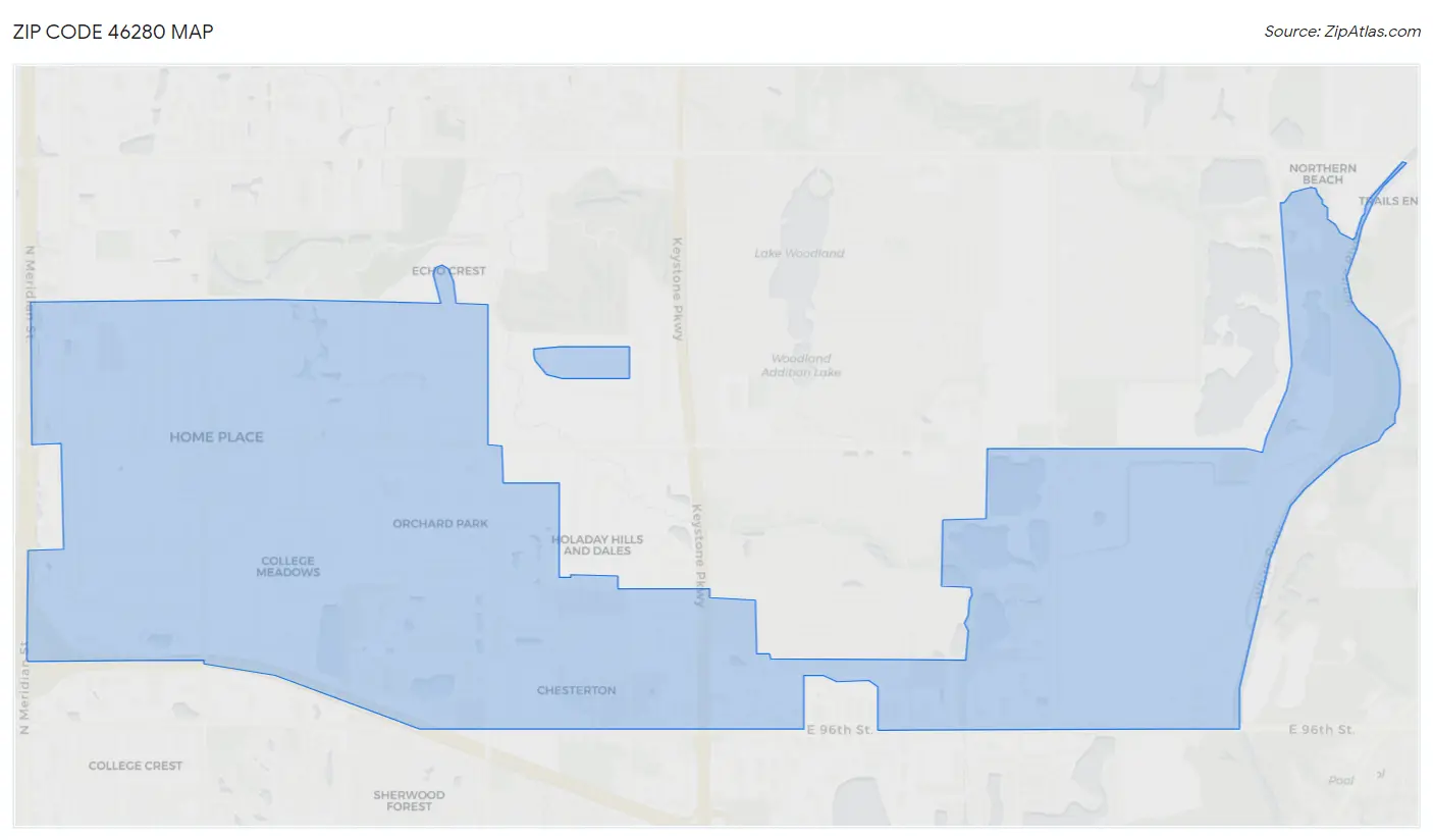 Zip Code 46280 Map