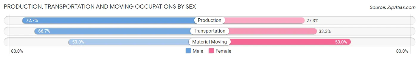 Production, Transportation and Moving Occupations by Sex in Zip Code 46376
