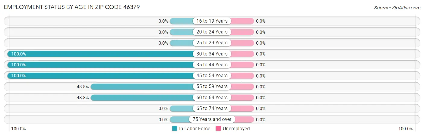 Employment Status by Age in Zip Code 46379