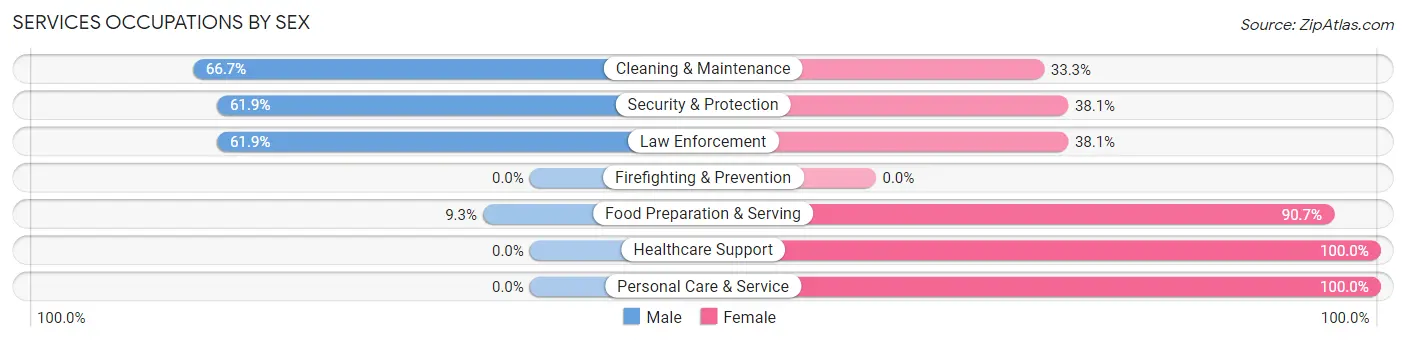 Services Occupations by Sex in Zip Code 46539