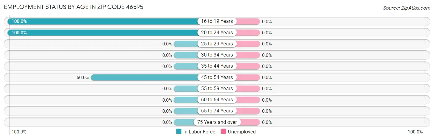 Employment Status by Age in Zip Code 46595